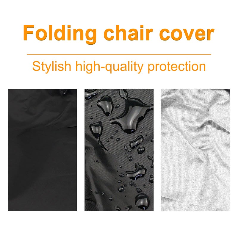 Uranshin Outdoor Furniture Cover Waterproof 2PCS, Zero Gravity Chair Covers, Folding Patio Chair Covers All Weather, Dustproof Anti Gravity Chair Cover with Storage Bag, 28"" W x 13"" D x 43"" H, Black - Image 5